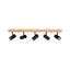 Projecteur sur rail semi-encastré à 5 têtes orientables en bois-610857103