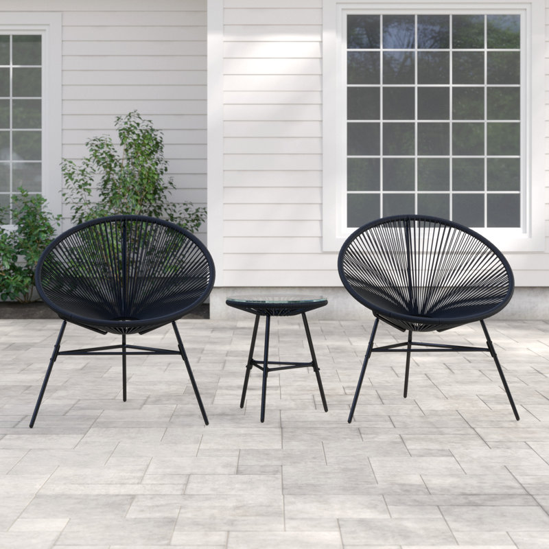 2 Seater Conversation Set, Black