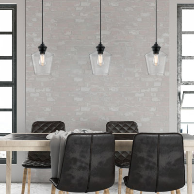 Ramsey Indoor Mini Pendant, Matte Black with Clear Glass