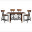 Mobilier de salle à manger à hauteur de comptoir rustique brun et bronze industriel 1pc-1426978063
