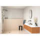 Solaris 36 in. x 78 in. Fully Frameless Radius Single Fixed Shower Panel