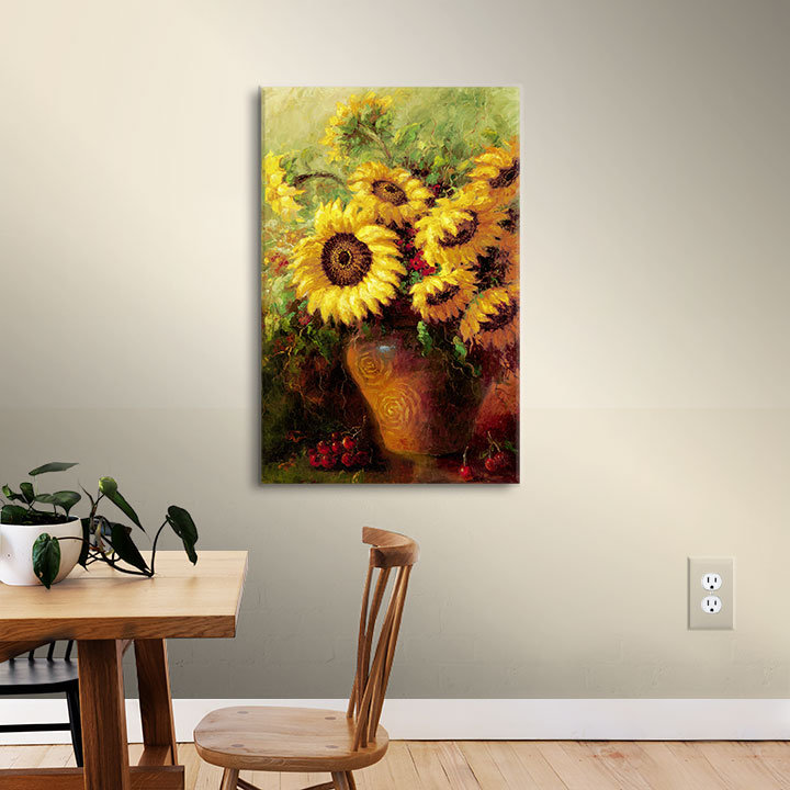 «Sunflowers» - Impression sur toile tendue, H 32 po x l 24 po x P 2 po