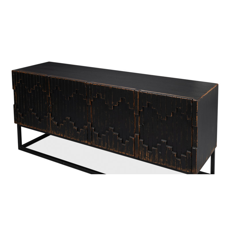 Aztec 80'' W Solid Wood Sideboard, Black