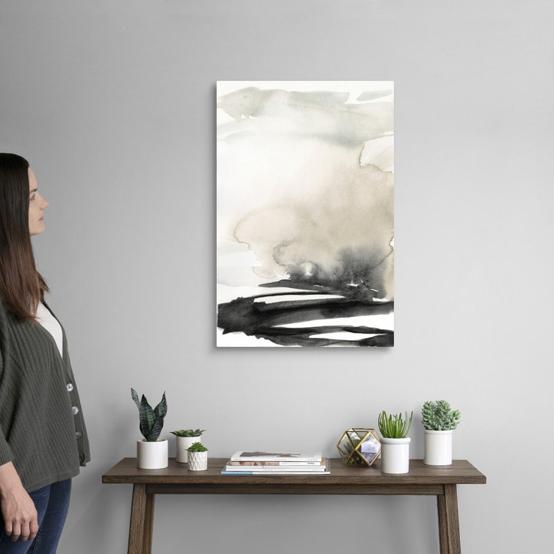 «Ebony Horizon Triptych I» par Jennifer Goldberger - reproduction d'art, Toile tendue, H 30 po x l 20 po x P 1,25 po