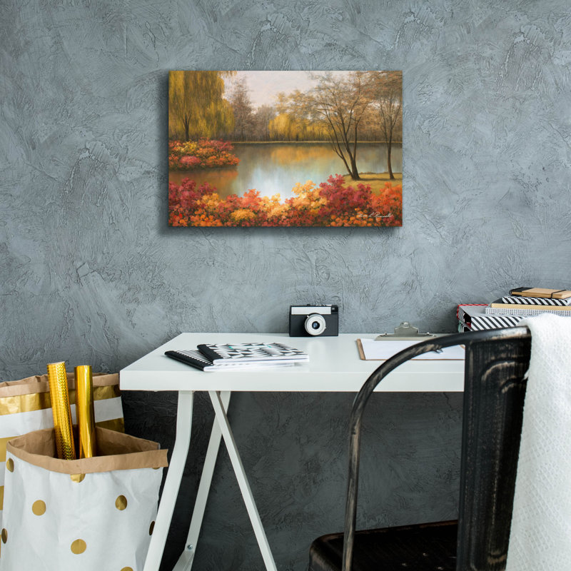 «Autumn Palette» par Diane Romanello, art mural sur toile, H 12 po x l 18 po x P 0,75 po