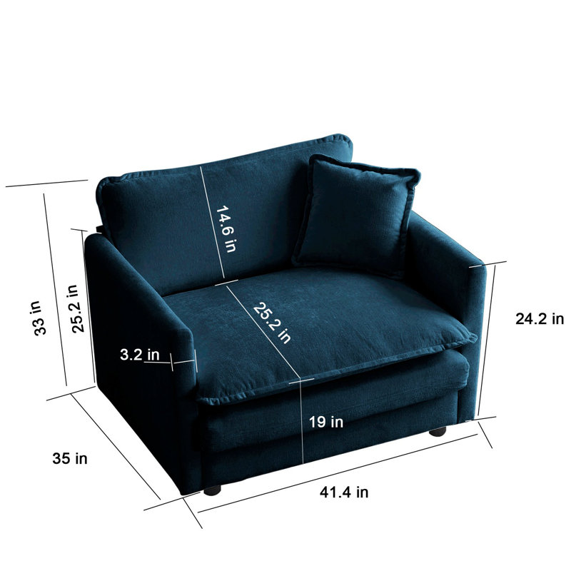 Timarh Oversized Accent Chair - Big Comfy Modular Cloud Chair, Blue