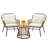 3-piece Outdoor Wicker Furniture Set, Patio Conversation Set For Garden, Balcony, Backyard-640910552-640910549