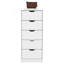 Commode Kamran, cinq tiroirs Narrows, finition blanche-1593055849