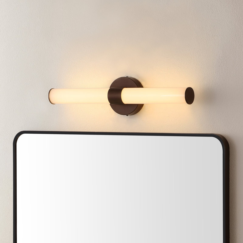  Brooks Industrial Mid-Century Iron Integrated LED Vanity Light, Oil Rubbed Bronze