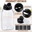 Paquet de 28 pots à épices carrés en plastique 16 oz avec couvercles et autocollants