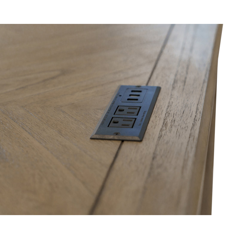Draupnir Writing Desk with Built-In Electrical Outlet