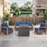Lisieux 4-Pieces Wicker Sofa Seating Group With Fire Pit Table Conversation Set