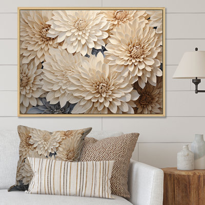 Minimalisme des mamans en fleurs en beige et or I