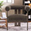Chaises d'appoint modernes, fauteuil rond en bois de velours compact pour la maison