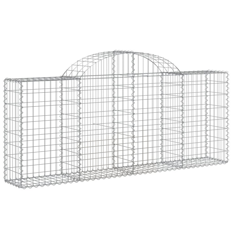 Briceida Silver Metal Gabion Baskets, 100cm H x 200cm W x 30cm D