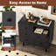 Commode 4 tiroirs pour chambre à coucher Commode large avec rails de guidage en métal noir-18920719