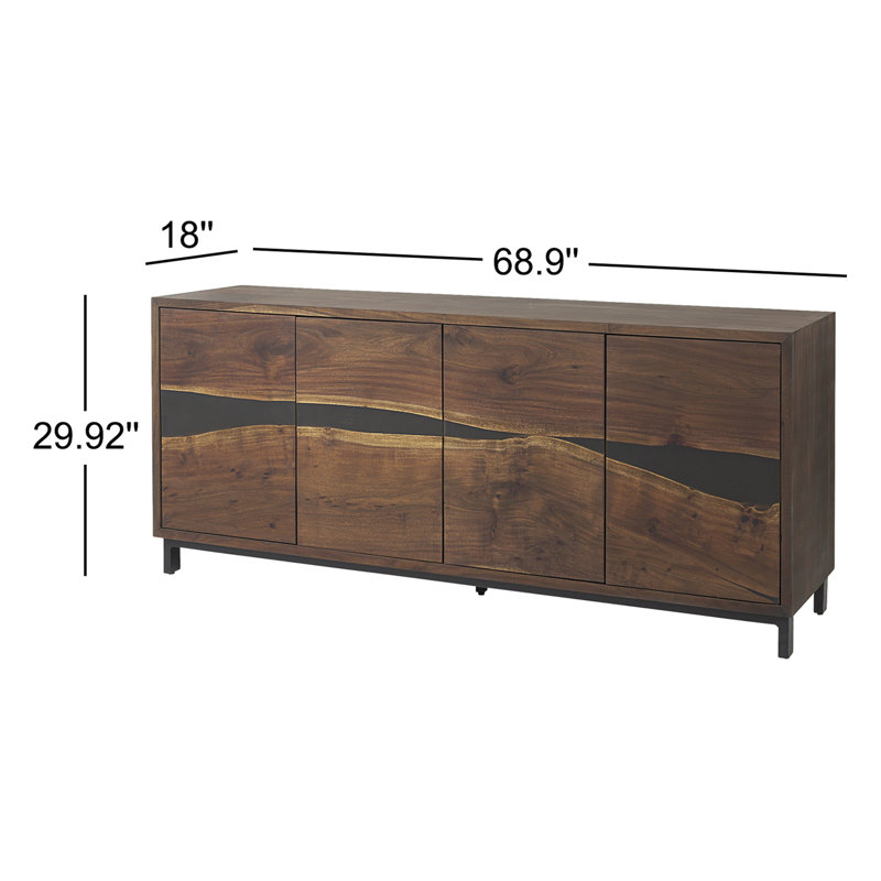 68.9'' Wide Acacia Solid Wood Sideboard