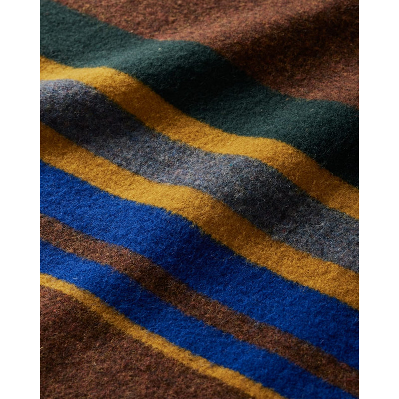 Pendleton Yakima Camp Lake Blanket with Leather Carrier, Brown/Yellow