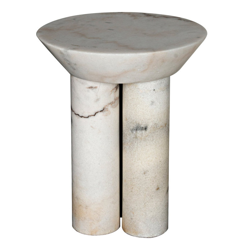 Nox Marble End Table, White