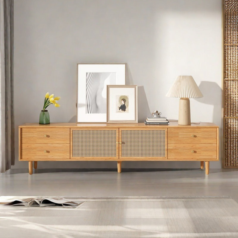 Meuble télé simple en rotin, 78.74"