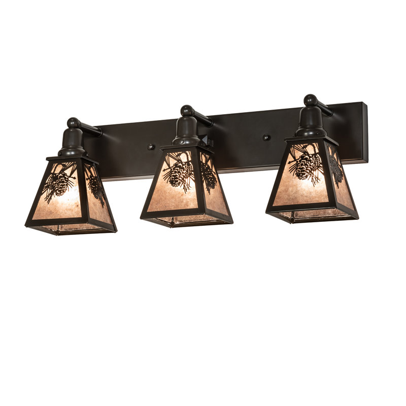 - Light Vanity Light, 10.5" H x 28" W x 9.25" D, Silver, Timeless Bronze