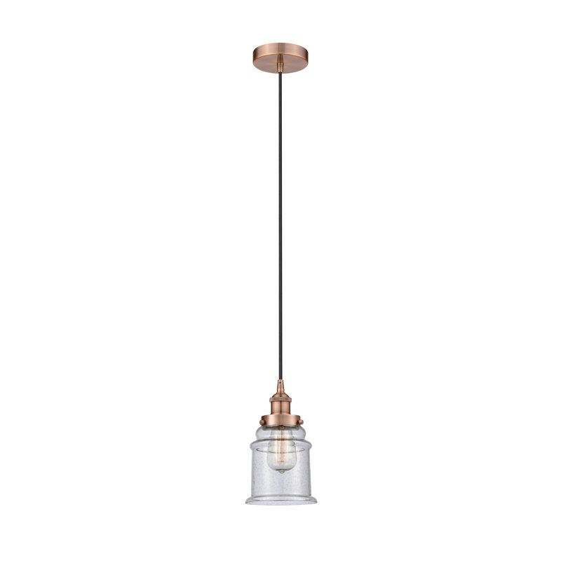 Luminaire suspendu cylindrique à 1 lumière Amiriya, H 11 po x l 6 po x P 6 po, Cuivre antique