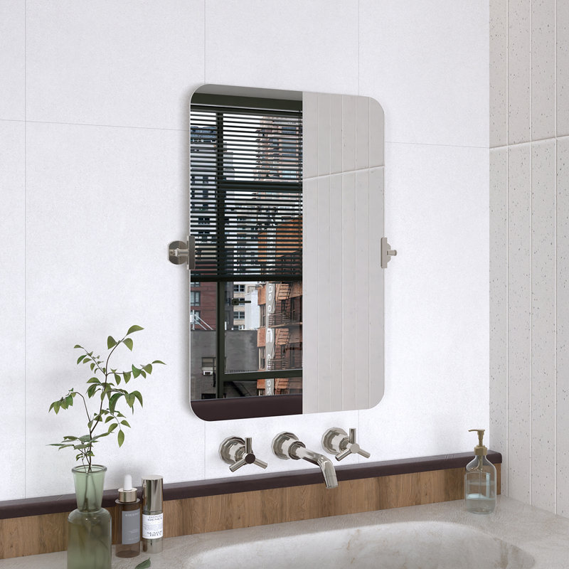 Miroir de salle de bain mural Redolent l 20 po x H 30 po, Chrome chrome, 30 po x 20 po