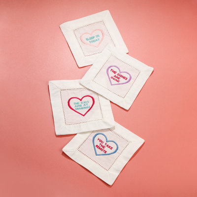 Cocktail Chuckles Embroidered Napkins
