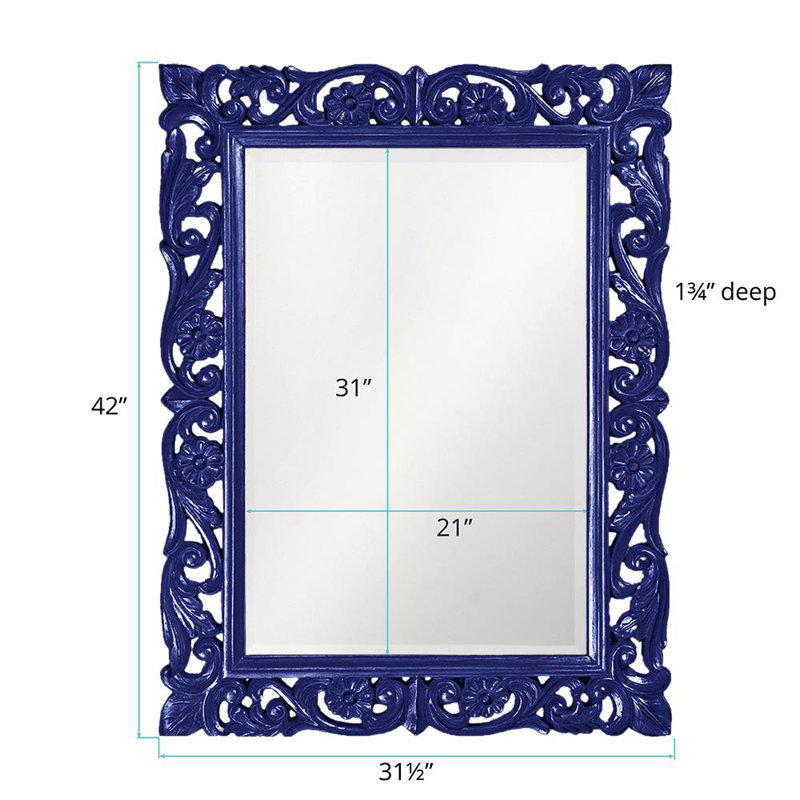 Miroir décoratif traditionnel biseauté, Marine