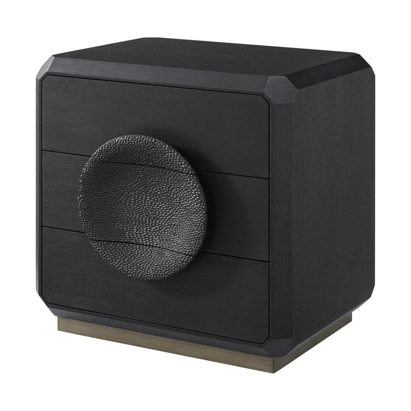 Spencer ST. James 3 - Drawer Nightstand, Onyx, 26" H x 26" W x 20" D