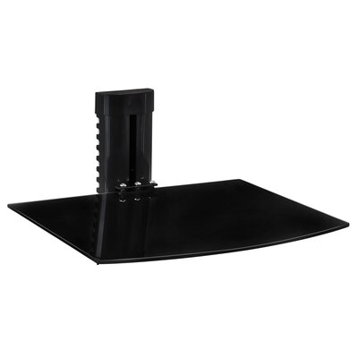 Mount-It! Floating Wall Mounted Shelf Bracket Stand, 17.6 Lbs. Capacity, Tinted Tempered Glass Black -  MI-891