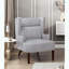 Fauteuil à oreilles contemporain, tissu chenille et pieds espresso-1392124189