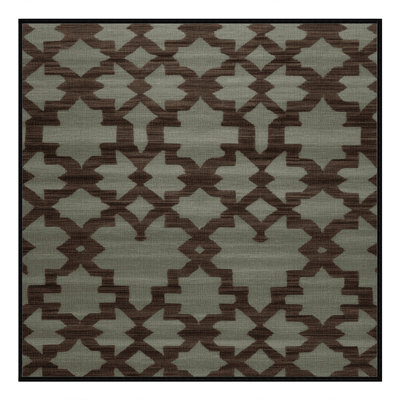 Machine Washable Trellis Brown Area Rug