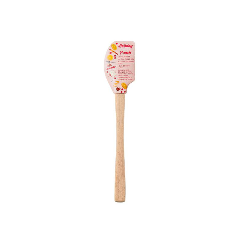 Spatulart® Holiday Punch Wood Handled Spatula
