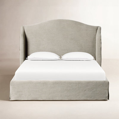 Mulberry Linen Wingback Bed