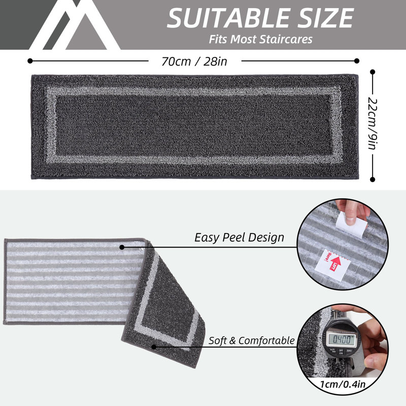Rickeya Non-Slip Stair Tread, Grey