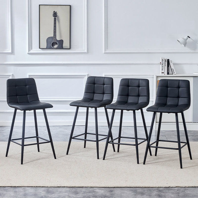 Ensemble de chaises de bar modernes, 4, Noir