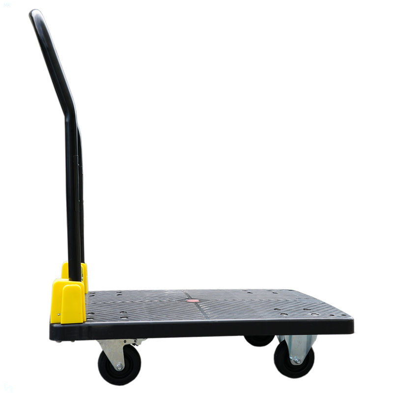 Chariot pliable à poussoir avec plateforme, 880 lb Capacité de poids, 2 roues de frein pivotantes