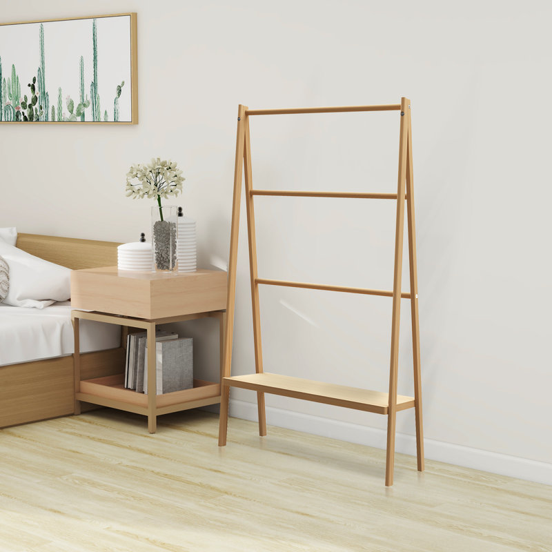 Ebern Designs Bamboo Towel Blanket & Quilt Rack | Wayfair