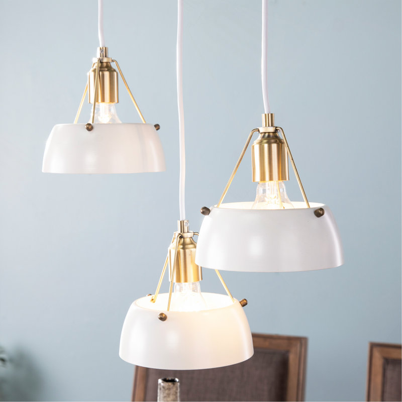 Luminaire suspendu contemporain 3 lumières grappe Renmarco, Blanc