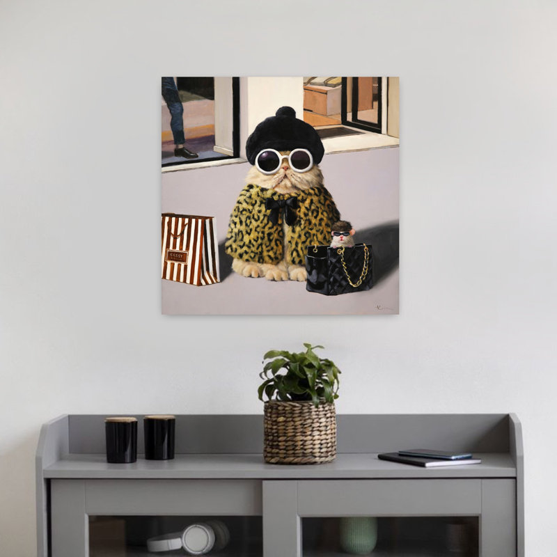 Art urbain contemporain pour chat, H 18 po x l 18 po