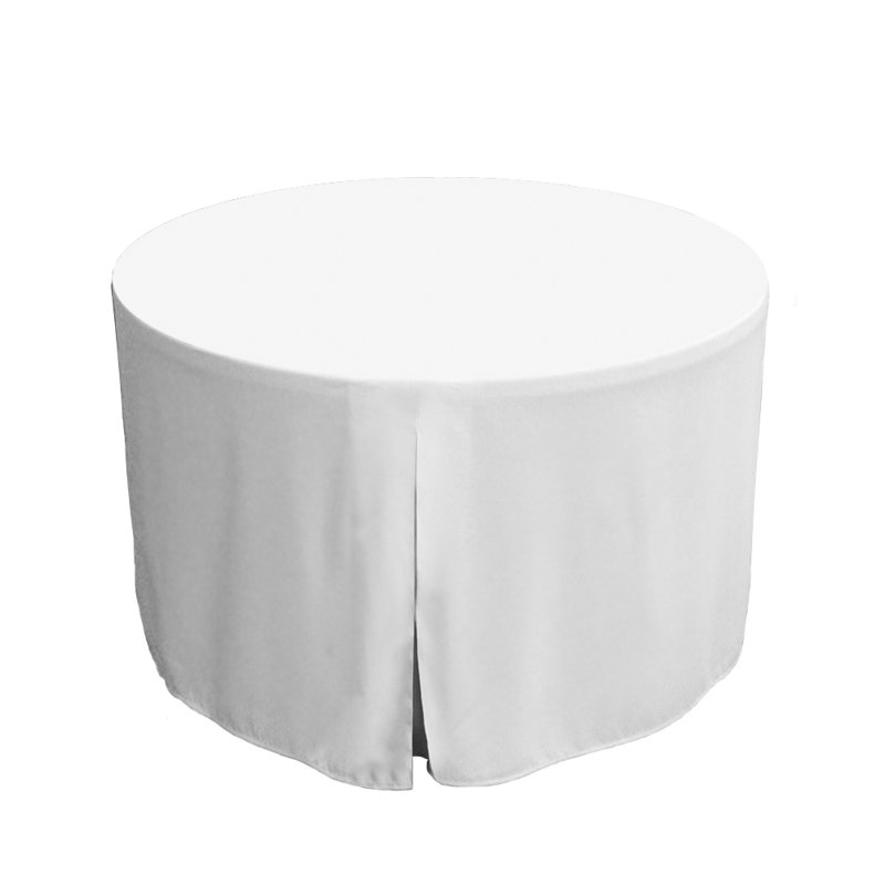 Tablevogue Round Table Cover, White, 48" L x 48" W