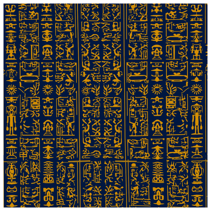 Édredon égyptien à motif de hiéroglyphes, Twin Extra Long
