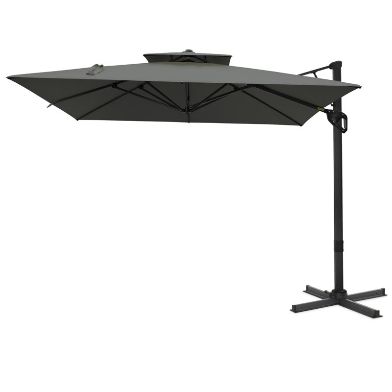Parasol Cantilever, Gris, H 106 po x l 120 po x P 120 po