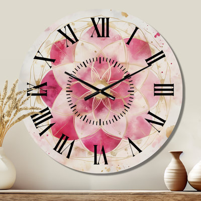 Horloge murale bohémienne rose