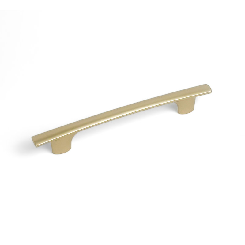 Poignée de meuble Heritage Designs Swell Bar Pull - Entraxe de 7,6 cm (3 po) - Laiton brossé - Quincaillerie de style transitionnel pour tiroirs et armoires