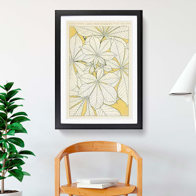 Leaves from Nature No. 1 by Owen Jones - Picture Frame Painting Print, 87cm H x 62cm W x 2cm D, Black Framed