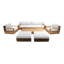 Pacific Outdoor 4 - Piece Teak Conversation Set with Sunbrella Cushions-378149489-399925462