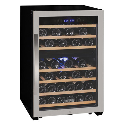 Allavino Cascina Series 47 Bottle Dual Zone Freestanding Wine Cooler Refrigerator with Stainless Steel Door