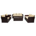 Brown Wicker Frame/Beige Cushion